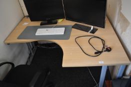 *Beech Effect L-Shape Office Desk 120x140cm x 72cm tall