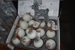 *~15x Luxury Glass Baubles, and a Hanging Tinsel Reindeer