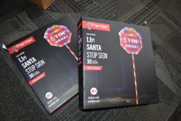 *2x Premier 1.1m Santa Stop Sign with 30 LEDs