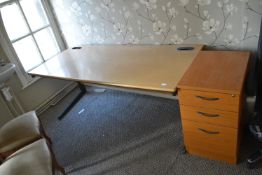 *Office Desk, and a Three Drawer Pedestal