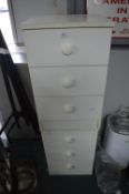 Two White Three Drawer Bedside Cabinets