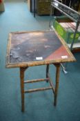Small Vintage Lacquered Bamboo Table