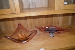 Two Large Studio Glass Bowls