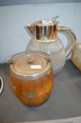 *Vintage Claret Jug and Biscuit Barrel