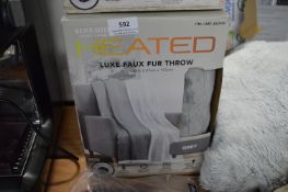 *Berkshire Grey Faux Fur Heated Throw