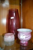 Three Studio Glass Vases
