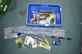 Assorted Fishing Tackle, Rainbow Rod and Reel