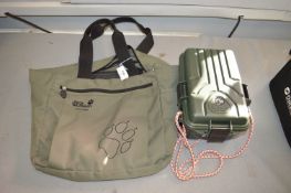 Jack Wolfskin Shopper Bag, and a Survivor Dry Box
