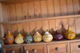 Seven Assorted Sad Face Onion Pots etc.