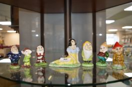 Snow White and Six Dwarves Pottery Figures