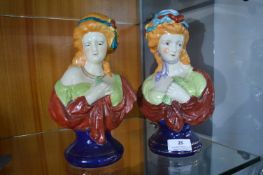 Pair of Pottery Busts