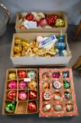 Four Boxes of Vintage Glass Christmas Baubles