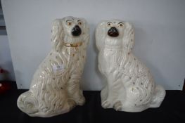 Pair of Flatback Pottery Spaniels