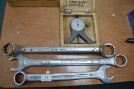 Three Large Spanners, and a Mircle Point Inclinometer