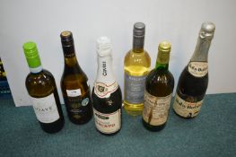 Six Assorted Bottles of White Wine, and Vintage Drinks