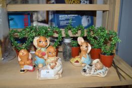 Pendelfin Rabbits, plus Heart Plants