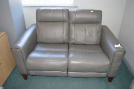 *Spencer Two Seat Grey Faux Leather Sofa