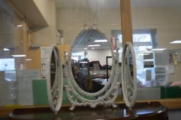 White & Gold Triple Dressing Table Mirror
