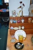 Decorative Pottery and Glassware Including Swans,