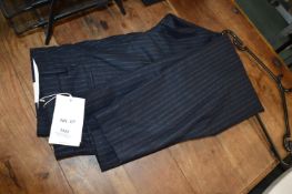 *NN07 Navy Blue Pinstripe Trousers Size: 33x30