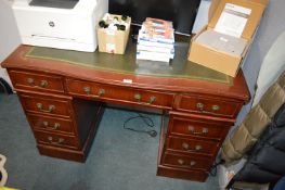 *Reproduction Mahogany Double Pedestal Desk with Inlet Leather Top