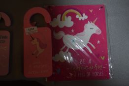 “Sush Unicorn Asleep Here“ and “Be A Unicorn in a Field of Horses” Signs