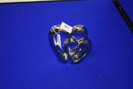 Sill Interiors Chrome Plated Double Love Heart Ornament