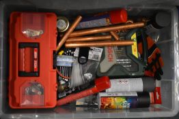 *Box Containing Mixed Hand Tools, Fly Killer, Spray Paint etc