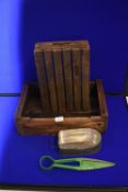*Two Wooden Crates, Large Hemline Scissors & Metal Food Tin