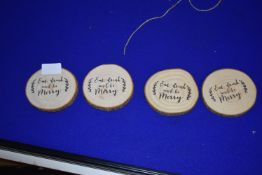 Four Log Slice Coasters