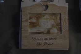 Pair of Wood Photo Frames with Pierced Hearts