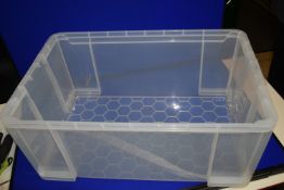 *Nine Assorted Plastic Storage Boxes