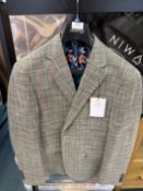 Skopes Tailored Fit Nickleson Jacket (stone mint check) Size: 42R RRP: £140