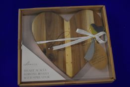 Heart Shaped Cheese Board with Knife