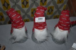 Three Pierced Ceramic Illuminated Christmas Gonks