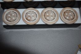 Four Novelty Button Coasters