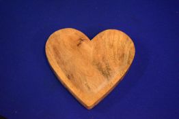 Medium Carved Wood Love Heart Dish