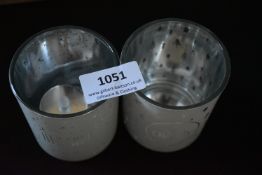 Pair of Glass Tealight Holders