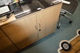 *Simulated Oak Cabinet Enclosed by Double Doors