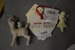 Festive Heart and Two Other Ornaments