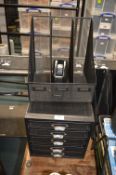 *Set of Stationery Drawers and Filing Trays in Black Mesh