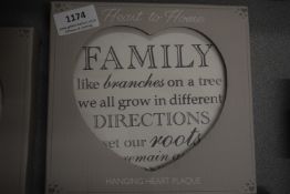 Heart to Home Hanging Plaque “Family are Like Branches on a Tree”