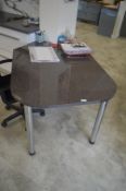 *Simulated Granite Breakfast Bar/Table Unit with Two Chrome Legs 100x90cm