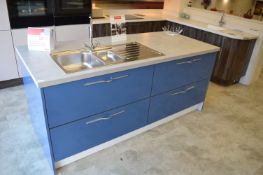*Island Unit and Breakfast Bar 208x90cm with Stainless Steel 1.5 Bowl Sink, and Swanneck Tap