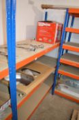 *One Bay of Medium Duty Blue & Orange Three Tier Shelving 180x60cm x 180cm tall