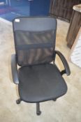 *Mesh Back Office Chair with Arms and Upholstered Seat