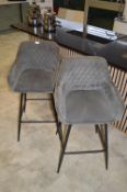 *Pair of Quilted High Seat Barstools