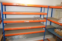 *One Bay of Medium Duty Blue & Orange Six Tier Shelving 180x60cm x 180cm tall