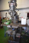 *Bridgeport Textron Vertical Milling Machine with Adjustable Head and Bed and Heidenhain Memofix