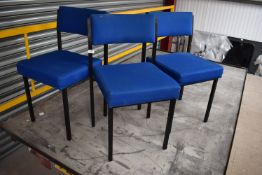 *Three Reception Chairs with Blue Upholstery